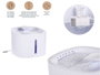 Mascow Fontaine pour animal de compagnie 19,5x13,5x19,5 cm en plastique blanc 3L avec filtrage silencieux et indicateur de niveau d'eau (Set de 4)