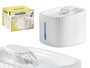 Mascow Fontaine pour animal de compagnie 19,5x13,5x19,5 cm en plastique blanc 3L avec filtrage silencieux et indicateur de niveau d'eau (Set de 4)
