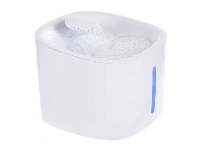 Mascow Fontaine pour animal de compagnie 19,5x13,5x19,5 cm en plastique blanc 3L avec filtrage silencieux et indicateur de niveau d'eau (Set de 4) Mascow Fontaine pour animal de compagnie 19,5x13,5x19,5 cm en plastique blanc 3L avec filtrage silencieux et indicateur de niveau d'eau (Set de 4)