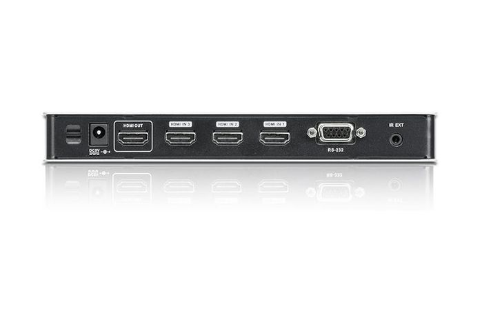 Aten VS481B - Commutateur HDMI 4 ports, 4K Ultra HD, HDCP, RS-232, télécommande IR, 10.2 Gb/s, bande passante 340 MHz