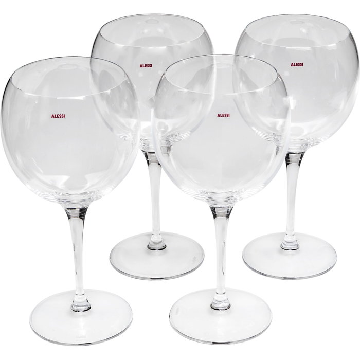 Alessi Mami XL Set de 4 verres à vin rouge en verre cristalino SG119/0S4