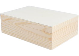 Innspiro Boîte rectangulaire en bois de pin massif 25x19x7cm