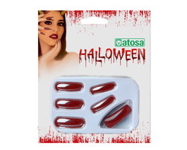 Atosa Ongles Postiches Halloween Rouges Brillants Format Classique