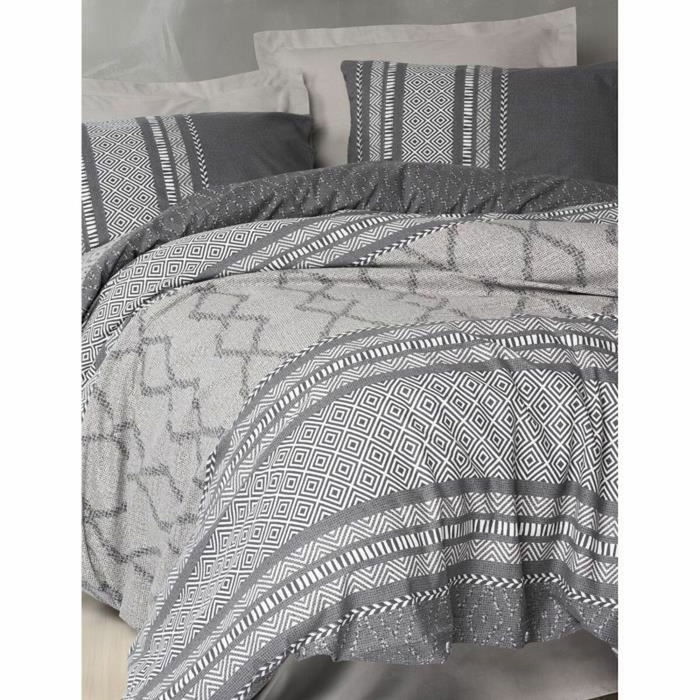 Parure de lit 1 housse de couette 220x240 cm + 2 taies d'oreiller 60x60 cm 100% Coton Visón ASI8684283426188