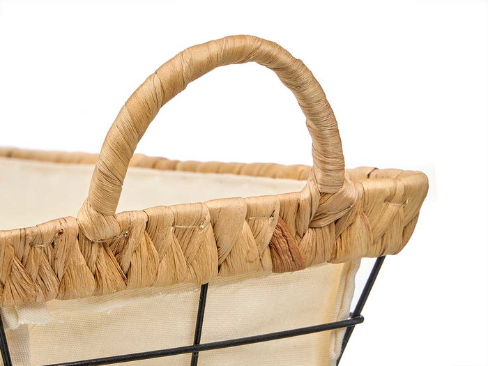 KINVARA Cesta rectangulaire en métal et tissu, Beige KINVARA Cesta rectangulaire en métal et tissu, Beige