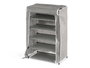 Kipit Armoire à Chaussures Tissu Gris 5 Étages 57x14x10 cm (Monté 50x32x88 cm) (Set de 6)
