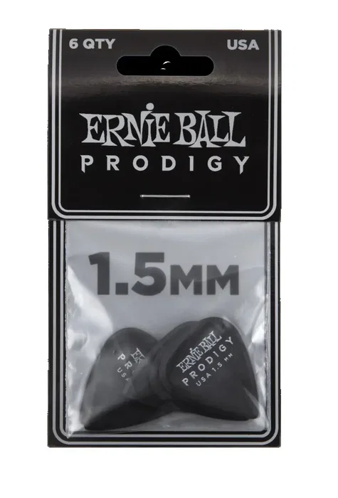 ERNIE BALL Prodigy Médiators Noirs 1,5 mm - 6 unités