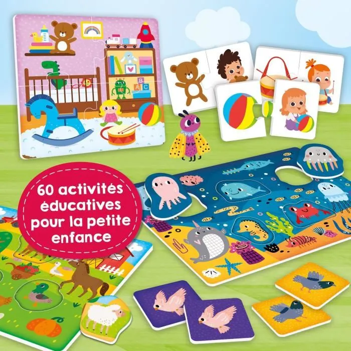 Lisciani - Jeu éducatif Carotina Baby 2 ans et plus - 60 activités pour la mémoire, logique, voyelles, chiffres et animaux