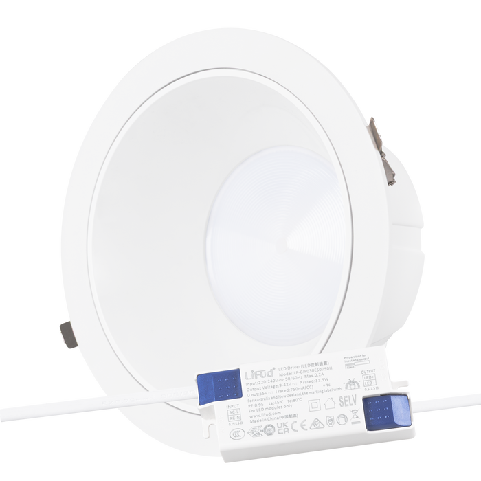 Spot LED Circulaire Downlight 30W 4200Lm 6000K Blanc Froid Anti-éblouissant UGR19