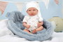 Arias Muñecas Elegance Andie Azul C/Cuna (Muñeco De Peso) - Poupée avec berceau, 40 cm, âge recommandé 3 ans