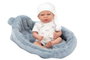 Arias Muñecas Elegance Andie Azul C/Cuna (Muñeco De Peso) - Poupée avec berceau, 40 cm, âge recommandé 3 ans