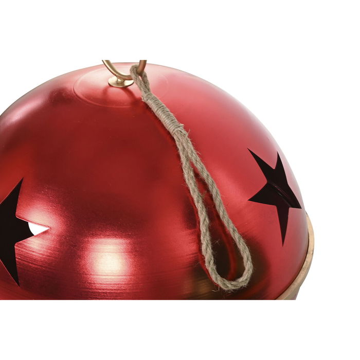 Boule de Noël Home ESPRIT Rouge Vert Doré Métal (2 Unités)