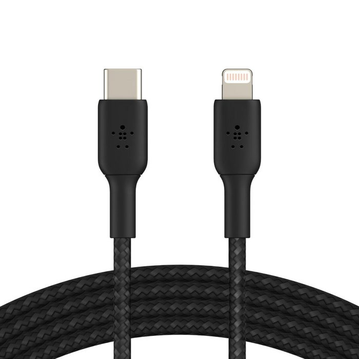 Belkin Câble Lightning vers USB-C tressé 2 m, noir