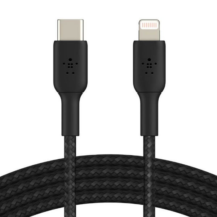 Belkin Câble Lightning vers USB-C tressé 2 m, noir