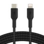 Belkin Câble Lightning vers USB-C tressé 2 m, noir