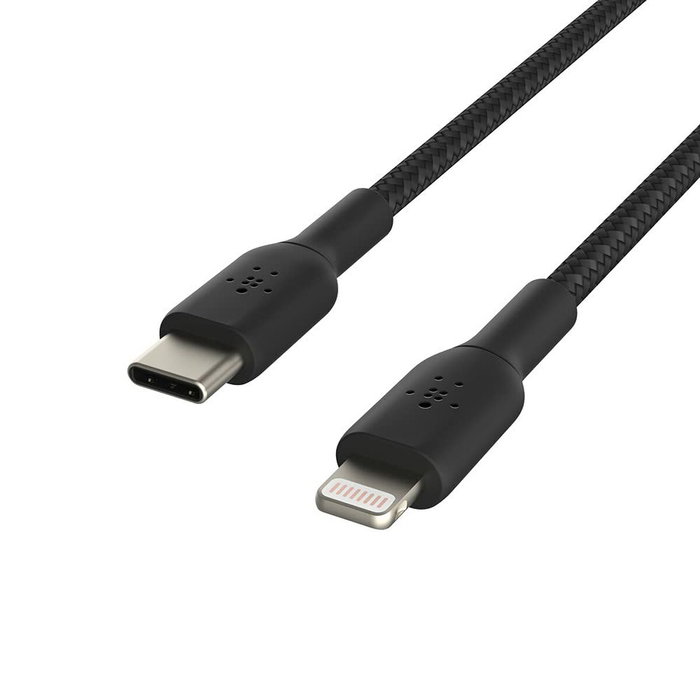 Belkin Câble Lightning vers USB-C tressé 2 m, noir