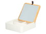 Berilo Organisateur en plastique bambou blanc avec miroir 14x5x14 cm (Set de 12)