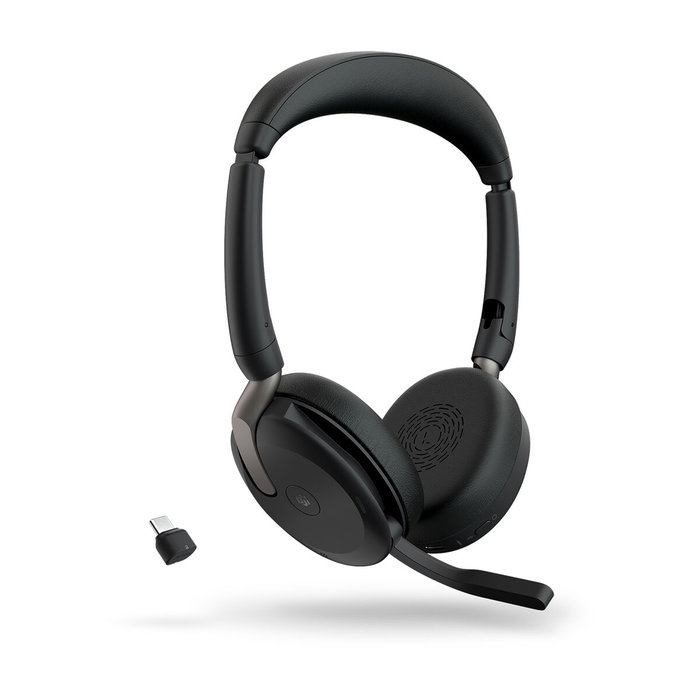 Jabra Evolve2 65 Flex Noir, Casque Bluetooth pliable avec ANC hybride