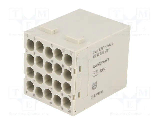 HARTING Module de connecteur mâle HDC Han-Modular® 20 broches