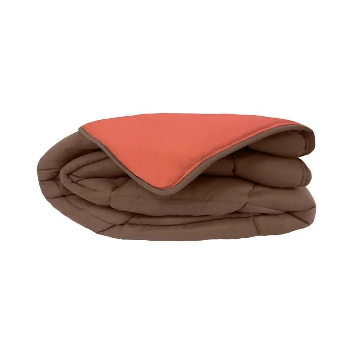 Toison D'Or Couette Microfibre Chaude 220x240 cm - Chocolat Corail - Fibres Creuses Siliconées 400 g/m² - Polyester 100%