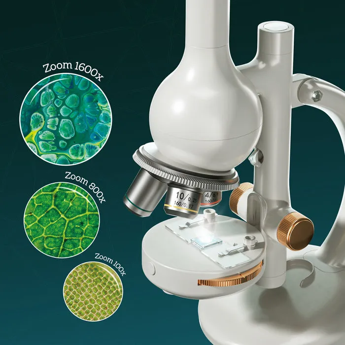 Canal Toys So Science Microscope édition labo COS 004 - Microscope pour enfant avec grossissement jusqu'à 1600x, filtre RGB et support téléphone, trépied réglable