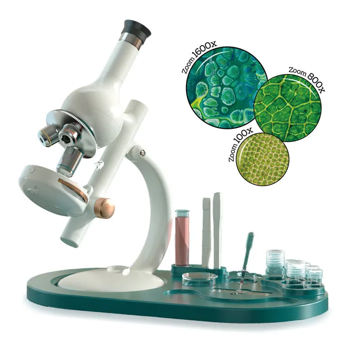Canal Toys So Science Microscope édition labo COS 004 - Microscope pour enfant avec grossissement jusqu'à 1600x, filtre RGB et support téléphone, trépied réglable