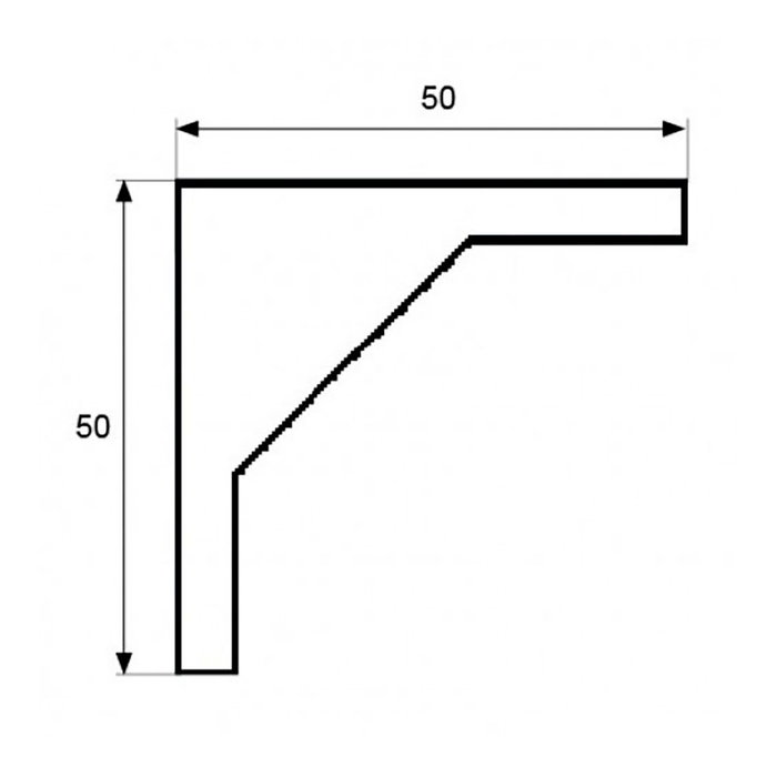 Edm Angle super AN03, 50 x 50 mm, blanc