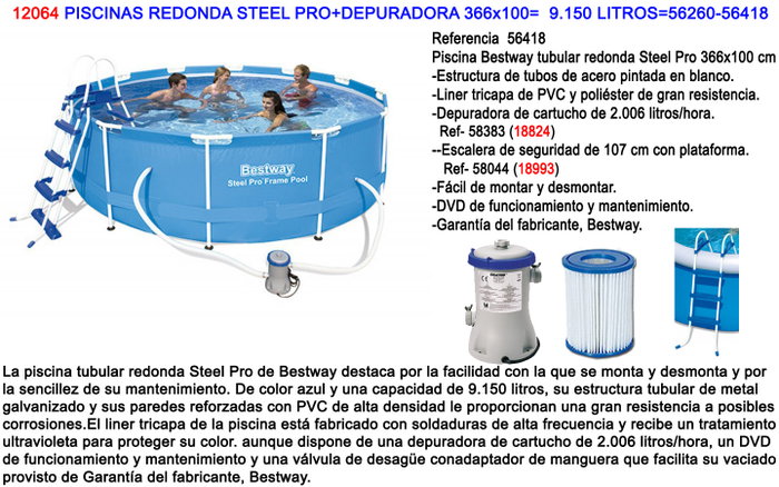 Steel Pro+ PISCINAS REDONDA STEEL PRO+DEPURA 366x100 Steel Pro+ PISCINAS REDONDA STEEL PRO+DEPURA 366x100