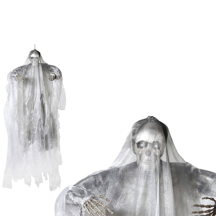 BigBuy Carnival Calavera Colgante XL avec cape sombre et lumière