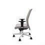 Piqueras Y Crespo Chaise de bureau Albacete, Similicuir Blanc, Mécanisme Synchro