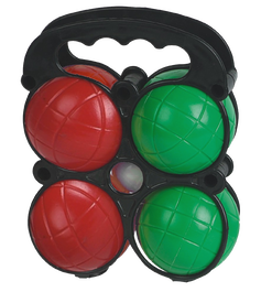 Marbueno SUMMER 10380 Set de Pétanque 4 Boules 7,2 cm Couleurs Assorties pour Jardin et Plage