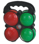 Marbueno Set de 4 Boules de Pétanque Multicolores 7,2 cm