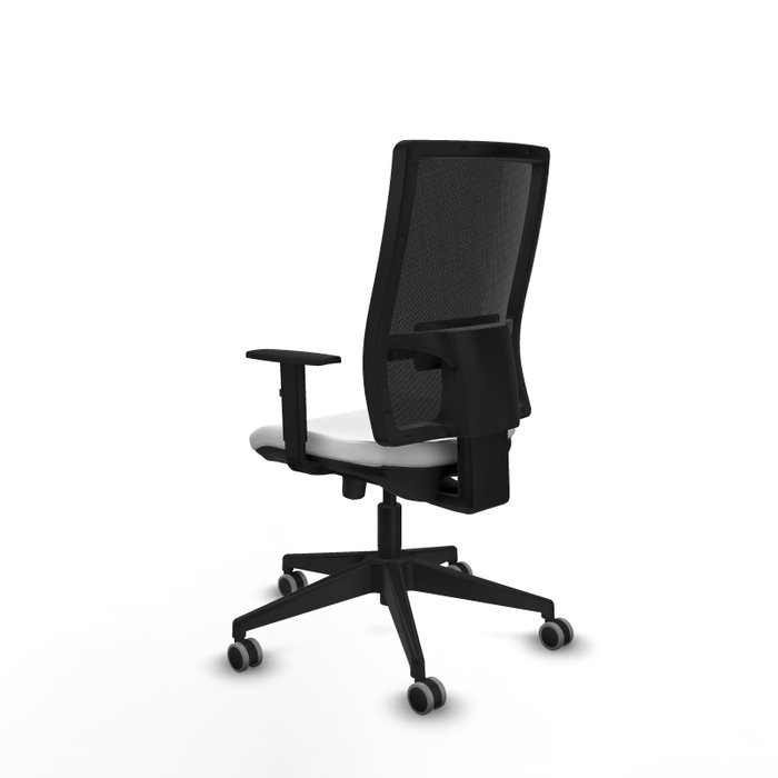 Piqueras y Crespo Chaise de Bureau Horna, Assise Blanche et Dossier Maille Noir