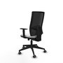 Piqueras y Crespo Chaise de Bureau Horna, Assise Blanche et Dossier Maille Noir