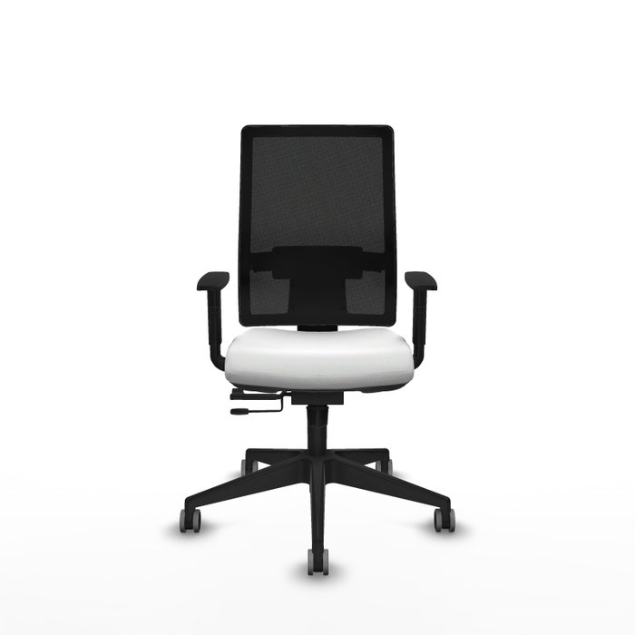 Piqueras y Crespo Chaise de Bureau Horna, Assise Blanche et Dossier Maille Noir