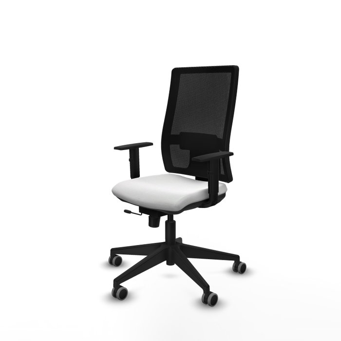 Piqueras y Crespo Chaise de Bureau Horna, Assise Blanche et Dossier Maille Noir