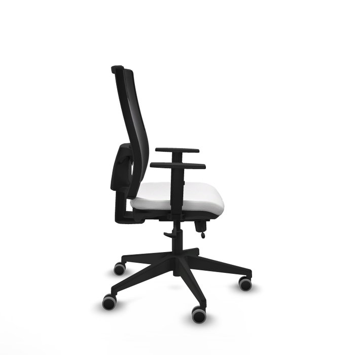 Piqueras y Crespo Chaise de Bureau Horna, Assise Blanche et Dossier Maille Noir