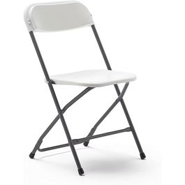 Marbueno Chaise Pliable Résine Blanche 44x44x79 cm Catering, Plage et Camping 10532