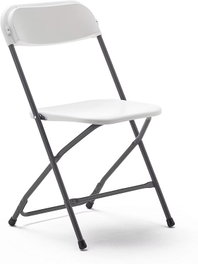 Marbueno Chaise Pliable Résine Blanche 44x44x79 cm Catering, Plage et Camping 10532