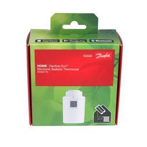 Danfoss 014G1115 Thermostat de radiateur Eco Bluetooth, plage 4-28°C, IP20, 30 dB, fréquence 2.4 GHz