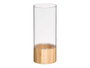 GIFTDECOR Vase Cylindrique en Acrylique et Bois 12x12x30cm