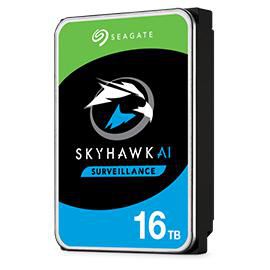 Seagate Disque dur de surveillance SkyHawk AI 16 To, 3.5", SATA III, 256 Mo de cache, 250 Mo/s, charge de travail 550 To/an, pour systèmes NVR/DVR et intelligence artificielle Seagate Disque dur de surveillance SkyHawk AI 16 To, 3.5", SATA III, 256 Mo de cache, 250 Mo/s, charge de travail 550 To/an, pour systèmes NVR/DVR et intelligence artificielle