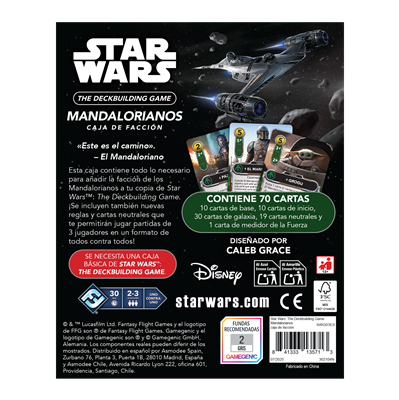 Asmodee SWG03ES Star Wars Deckbuilding Game Mandaloriens Extension Boîte Jeu de Cartes Français 3 Joueurs