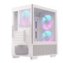 Einarex PM150 Boîtier Gaming Micro-ATX Midi Tower Blanc avec USB 3.0 USB-C RGB Ventilateurs 140mm