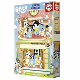 Educa Set de 2 Puzzles Bluey en bois (2 x 16 pièces)