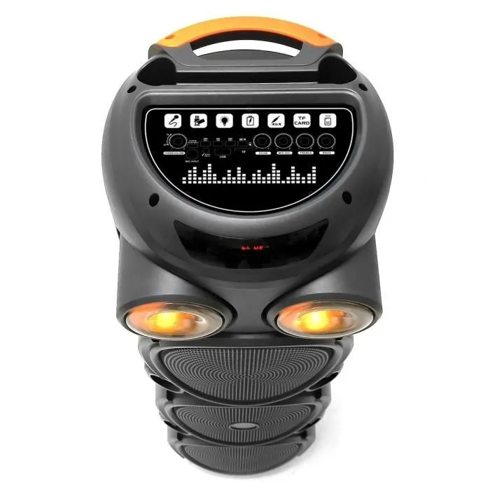Inovalley Enceinte Karaoké Lumineuse KA129-XXL - 90 cm - 1000 W - Bluetooth V5.0 - 3 Haut-parleurs 8'' - Micro Sans Fil Inclus