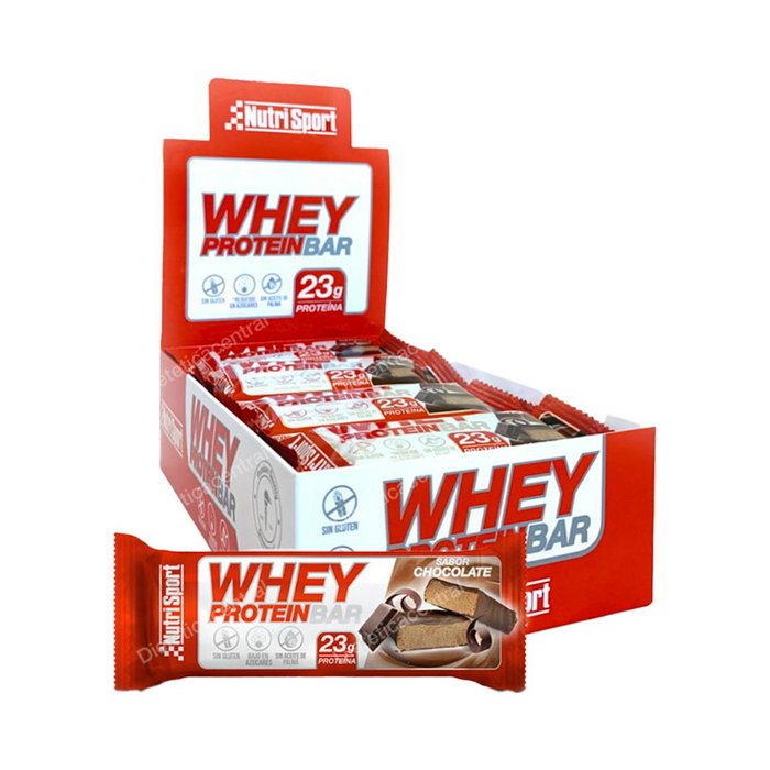 NUTRISPORT Whey Barritas Chocolate 12Uds. – Barres protéinées au chocolat NUTRISPORT Whey Barritas Chocolate 12Uds. – Barres protéinées au chocolat