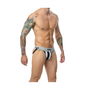 Tanga Mob Eroticwear Blanc Noir XXL