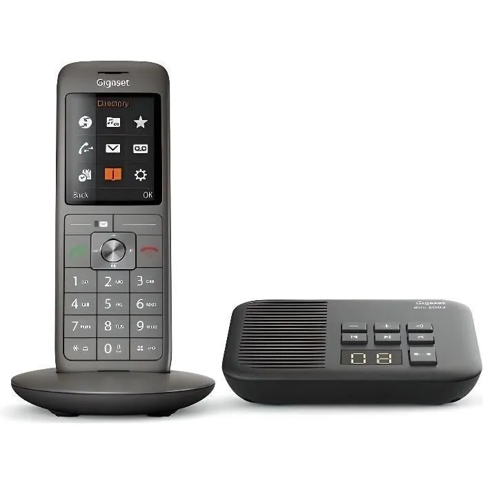 Gigaset Téléphone Fixe DECT avec Répondeur CL 660 A Anthracite - Écran Couleur Rétroéclairé 2.4 pouces, Répertoire 400 contacts Gigaset Téléphone Fixe DECT avec Répondeur CL 660 A Anthracite - Écran Couleur Rétroéclairé 2.4 pouces, Répertoire 400 contacts