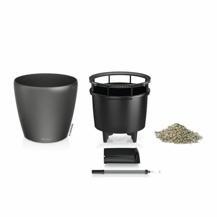 Lechuza Pot de fleurs Classico Premium - Anthracite métallisé - Ø 21 x H20 cm - 3 L